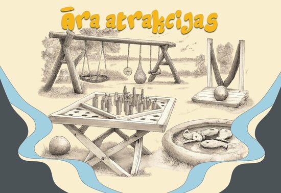 Terases iekārtošana un āra atrakciju izvietošana zaļajā zonā (ziemas sezonā)